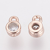 Brass Cubic Zirconia Charms X-ZIRC-P068-01RG-2