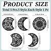 Wood Moon Phase Pendant Decoration HJEW-WH20013-004-2