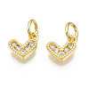 Brass Micro Pave Cubic Zirconia Charms KK-N227-33G-04-NF-1