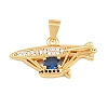 Brass Micro Pave Cubic Zirconia Pendants CU-CBAB3AD-06G-03-1