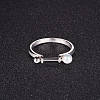 Anti-Tarnish Stylish Rhodium Plated 925 Sterling Silver Finger Ring JR174A-3