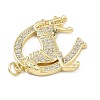 Brass Micro Pave Clear Cubic Zirconia Pendants KK-B177-05E-G-2