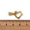 Heart Brass Micro Pave Clear Cubic Zirconia Fold Over Clasps KK-Z121-23G-3
