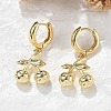 Brass Cherry Hoop Earrings EJEW-R016-04P-1