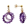 Natural Amethyst Beads Stud Earrings EJEW-JE04230-02-2