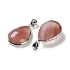 Synthetic Strawberry Quartz Pendants G-B123-05P-01-2