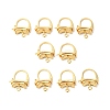 Brass Oval Hoop Earring Findings with Latch Back Closure KK-G434-04G-3