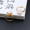 Nuggets Alloy Wire Wrapped Natural Yellow Quartz Cuff Rings FS-WGA7830-04-1