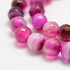 Faceted Natural Striped Agate/Banded Agate Beads Strands G-F447-4mm-H08-4