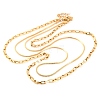 304 Stainless Steel Double Layer Square Snake Chain & Cable Chain Necklaces for Women NJEW-G140-01B-G-1