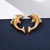304 Stainless Steel Dolphin Stud Earrings EJEW-R028-01G-1