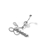 316L Stainless Steel Crystal Rhinestone Customized Letter Dangle Belly Rings FS-WG78412-01-2