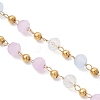 Handmade 304 Stainless Steel and Faceted Rondelle Glass Beaded Chain Bracelet Making AJEW-JB01476-02-3