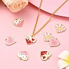 8Pcs 4 Colors Alloy Enamel Pendants ENAM-YW0004-31-5