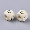 Printed Natural Wood Beads WOOD-T026-001C-2