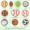 10 Styles Acrylic Fiber Glitter Powder Embroidery Sew on Appliques PATC-GA0001-41-2