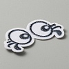 Cartoon Style Double Eye Embroidered Cloth Patches PATC-WH0001-116B-2