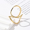 304 Stainless Steel Open Cuff Rings for Women RJEW-Z077-01G-11-3