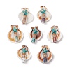 14Pcs 14 Styles Natural Scallop Shell Beads with Glass Jar Glass Bottles Stone Pendants PALLOY-JF03564-2