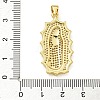 Virgin Mary Theme Rack Plating Brass Micro Pave Clear Cubic Zirconia Pendants KK-Z067-06G-04-3