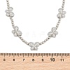 Brass Micro Pave Clear Cubic Zirconia Butterfly and Round Beaded Necklaces KK-CBA4547-13P-4