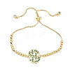 Brass Micro Pave Cubic Zirconia Slider Bracelets KK-H279-14G-01-4