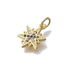 Brass Micro Pave Cubic Zirconia Snaowflake Charms KK-D431-041C-G-2