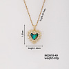 Vintage Brass Micro Pave Cubic Zirconia Heart Pendant Necklace for Women MF6183-7-1