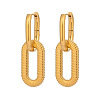304 Stainless Steel Hollow Oval Hoop Earrings LU1648-5