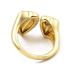 Double Heart Rack Plating Brass Open Cuff Rings RJEW-G294-04G-3