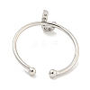 Rack Plating Brass Open Cuff Rings for Women RJEW-F162-02P-J-3