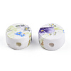 Floral Printed Porcelain Beads PORC-Q176-16mm-2-3