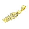 Rack Plating Brass Micro Pave Clear Cubic Zirconia Pendants KK-B091-21G-02-2