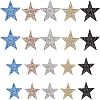  20Pcs 10 Style Rhinestone Star Cloth Iron On/Sew On Patches DIY-NB0006-05-1