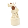 DIY Dog Shape Wooden Small Animal Desktop Ornaments DJEW-G023-01-2