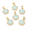 Brass Micro Pave Cubic Zirconia Pendants ZIRC-H120-02B-G-1