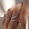 7Pcs Alloy with Crystal Rhinestone Finger Rings WG3531F-10-1