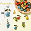 24Pcs 6 Colors Handmade Porcelain Pendants PALLOY-CJ00162-2