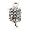 Brass Micro Pave Cubic Zirconia Cube Links Connector Charms KK-A230-04P-1