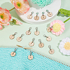 26Pcs Letter A~Z Flower Wood Pendant Locking Stitch Markers HJEW-AB00665-4