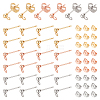 60Pcs 3 Color 304 Stainless Steel Ball Stud Earring Post with Loop FIND-UN0001-14-1