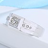 Clear Cubic Zirconia Rectangle Adjustable Ring RJEW-BB71933-A-5