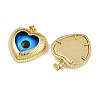 Eye Theme Brass Glass Pendants KK-L244-03G-02-2