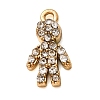 304 Stainless Steel Micro Pave Clear Cubic Zirconia Charms CU-CBAB6EC-05G-01-1