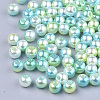 Rainbow ABS Plastic Imitation Pearl Beads X1-OACR-Q174-6mm-03-2