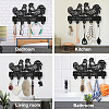 Wood & Iron Wall Mounted Hangers HJEW-WH0055-098-6