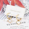 304 Stainless Steel & Natural Pearl & Natural Shell Hoop Earrings EJEW-M070-14G-1