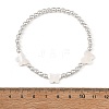 4Pcs 4 Styles Printed Porcelain Beads & Synthetic Hematite Beads & Shell Beads & ABS Plastic Pearl Stretch Bracelets Sets for Women BJEW-JB14203-02-5