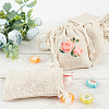 Flax Cloth Blank DIY Craft Drawstring ABAG-GF0001-06A-5