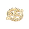 Brass Pave Clear Cubic Zirconia Friendship Connector Charms KK-L253-06G-2